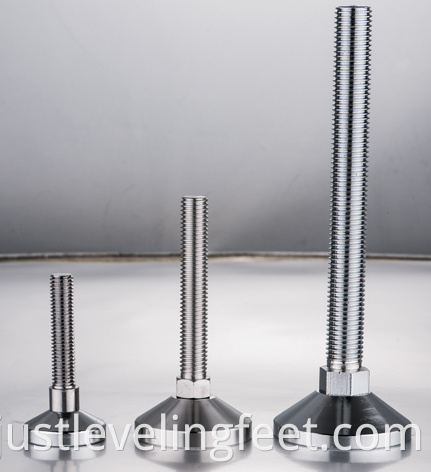 Adjustable leveling feet for machine metal leveling feet